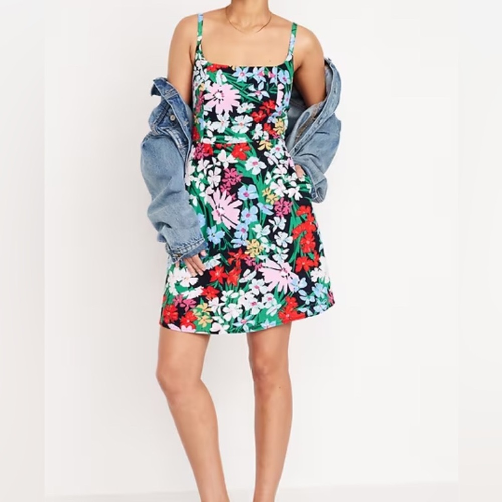 Fit & Flare Linen-Blend Mini Dress
